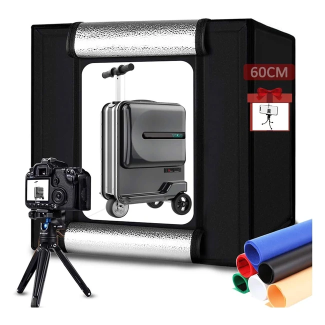 Kit Studio Photo Portable 60x60cm - Duclus - Rf 5500K - Lumire LED Rglabl
