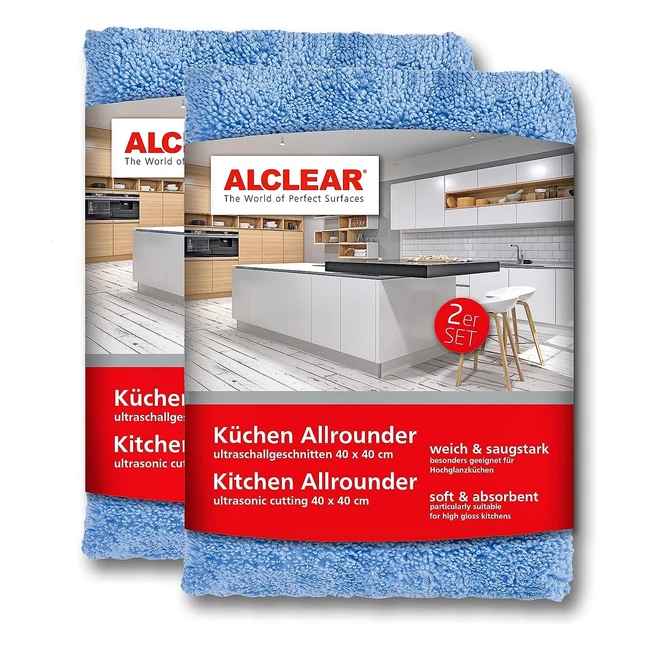 Alclear Mikrofaser Küchentuch, Hochglanz, Reinigungstuch, Nr. 123456, Hohe Saugfähigkeit, Lintfrei