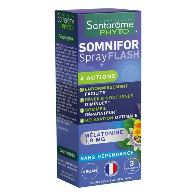 Somnifor Spray Flash - Complment alimentaire sommeil - Melatonine plantes hu