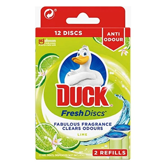 Duck Fresh Disc Refills Toilet Cleaner 5in1 - Eliminate Odour, Limescale, and Germs - 60 Discs