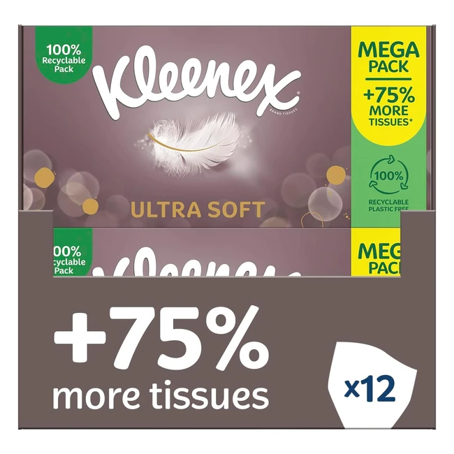 Kleenex Ultra Soft Tissues - Mega Pack 112 SheetsBox - Silky  Gentle