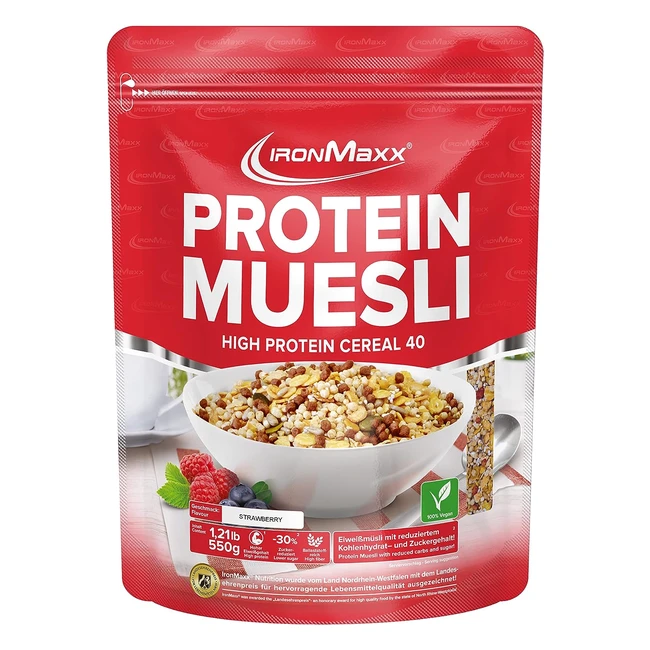 IronMaxx Protein Müsli - 48% Sojaprotein, ideal für Muskelaufbau und Gewichtsverlust