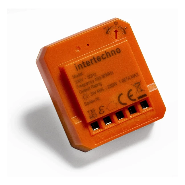 Intertechno Funkmini Einbaudimmer ITD251 Orange 45 x 41 x 16 mm - Helligkeitsreg
