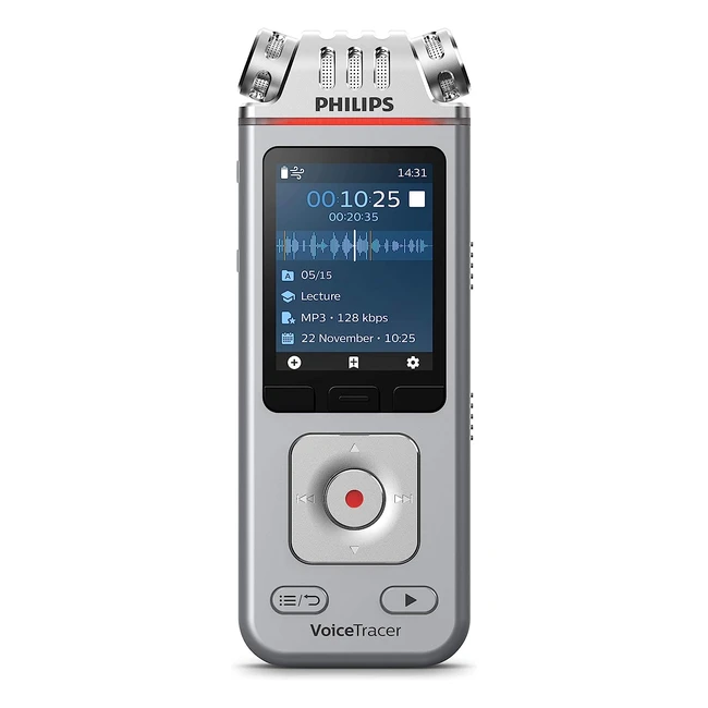 Grabadora de voz digital profesional Philips DVT4110 - 8GB - Grabación estéreo - Portátil