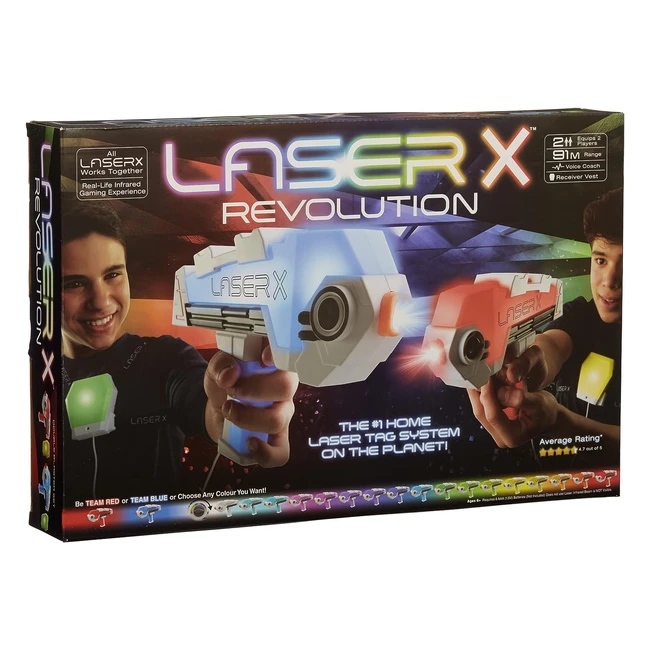 Laser X 88046 Revolution Double Blasters - ¡Elige tu color! Blast a más de 90 metros con Voice Coach - ¡Experiencia de juego infrarrojo real!