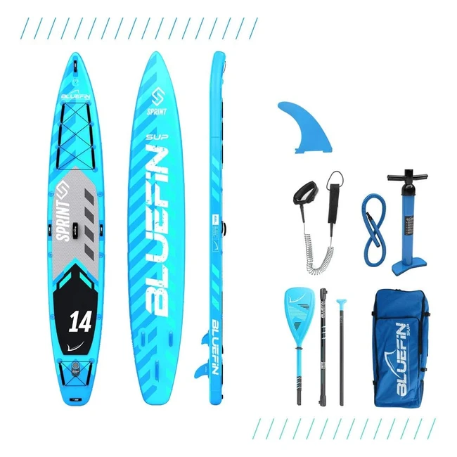 Bluefin SUP 14 Sprint Carbon Stand Up Paddle Board Kit - Speed, Stability, and Durability
