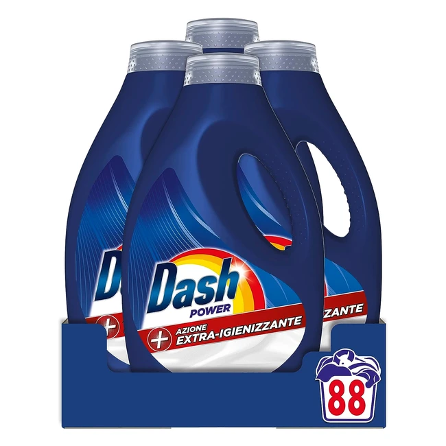 Dash Power Detersivo Liquido Lavatrice 88 Lavaggi 4x22 - Azione Extraigienizzante