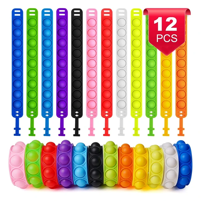 Juguete Fidget Pop Bubble - 12 piezas - Antiestrés - Silicona - Niños y Adultos