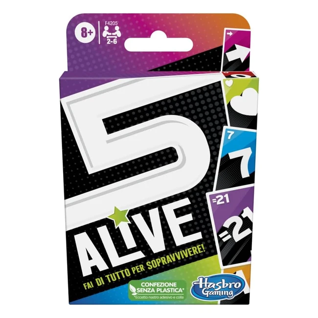 5 Alive Gioco di Carte Hasbro Gaming - Ritmo Incalzante - Bambini e Famiglie - Da 2 a 6 Giocatori