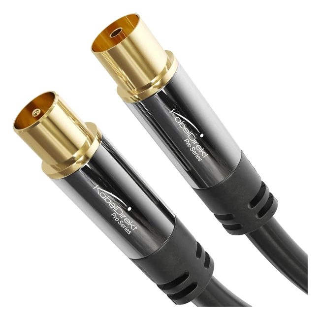 Cabledirect 4K Aerial Cable - Coaxial TV Cable with Breakproof Metal Plugs - 3m Male to Female Connectors