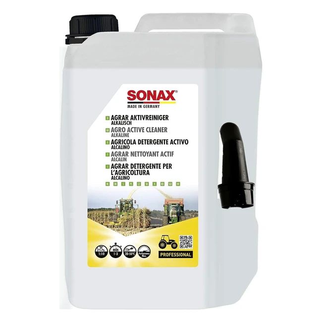 Sonax Agrar Detergente Concentrato Alcalino 5L - Rimuove Sporco Ostinato da Veicoli e Macchine Agricole