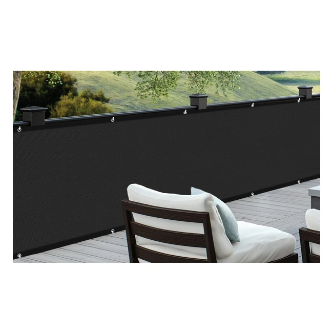 Brise-vue pour balcon Cool Area HDPE 90x600cm noir - Protection UV, résistant aux intempéries