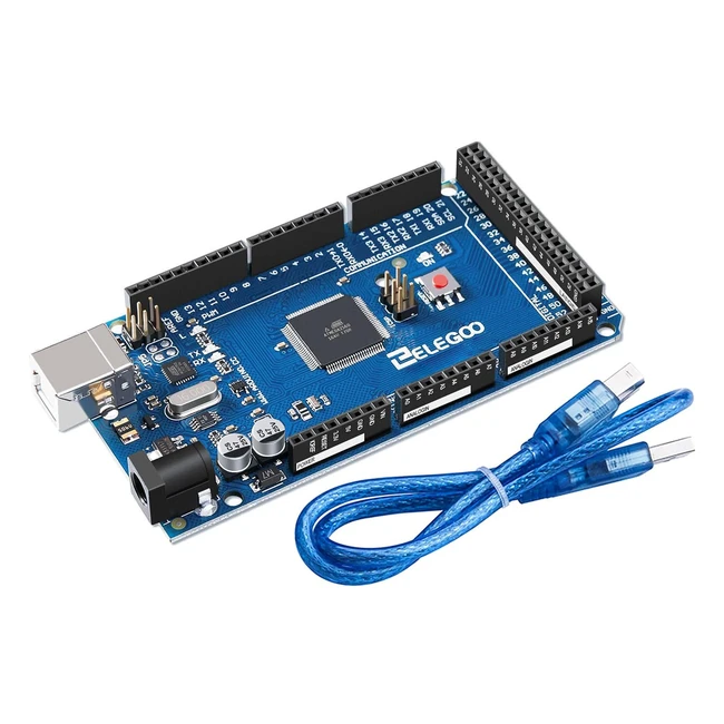 Elegoo Mega 2560 R3 - Tarjeta Placa Compatible con Arduino IDE - Microcontrolador - Mega Kit