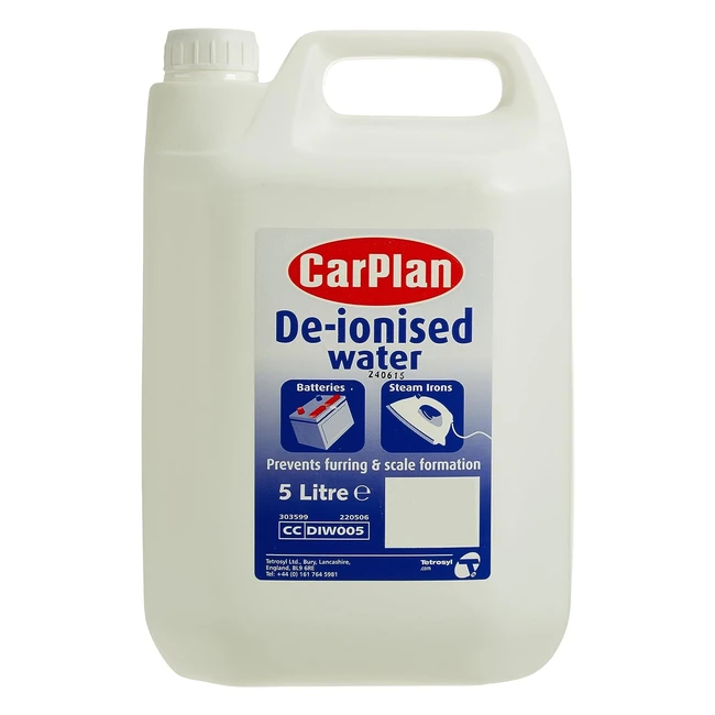 Carplan Deionised Water - Batteries, Steam Irons - Energy Class A - 5L