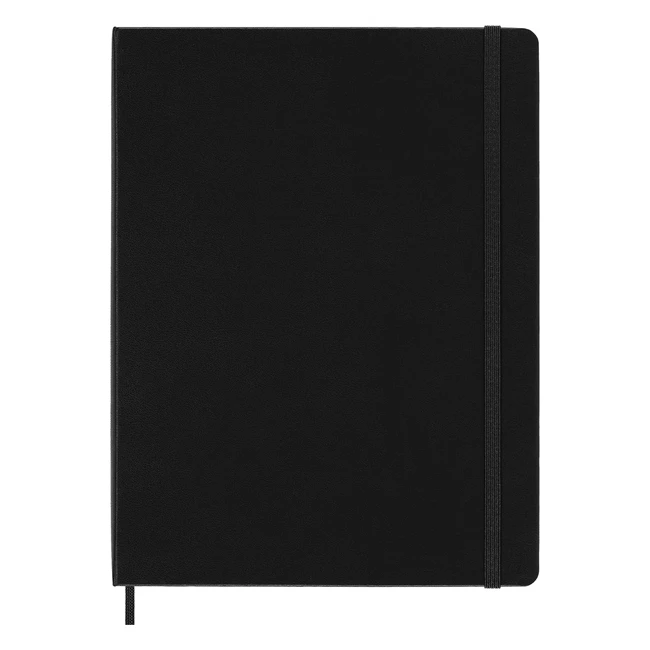 Carnet de notes Moleskine quadrillé noir, format 19x25 cm, 192 pages