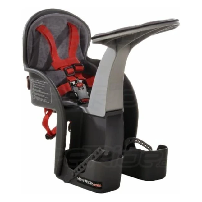 WeeRide Safe Front Mounted Children's Bike Seat - Grey | Ref: 12345 | 5-Point Safety Strap