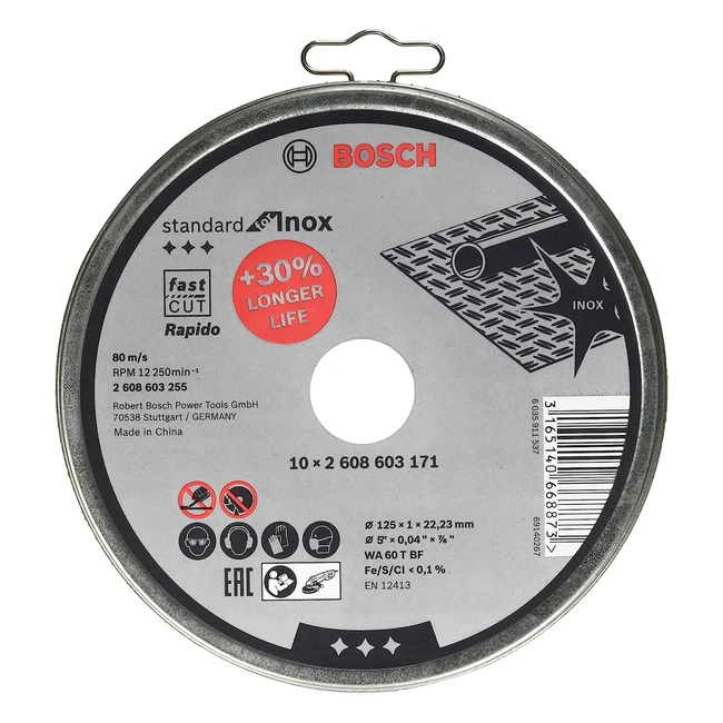 Bosch 2608603255 Inox Rapido Trennscheibe - Schnittscheibe fr gerade Schnitte