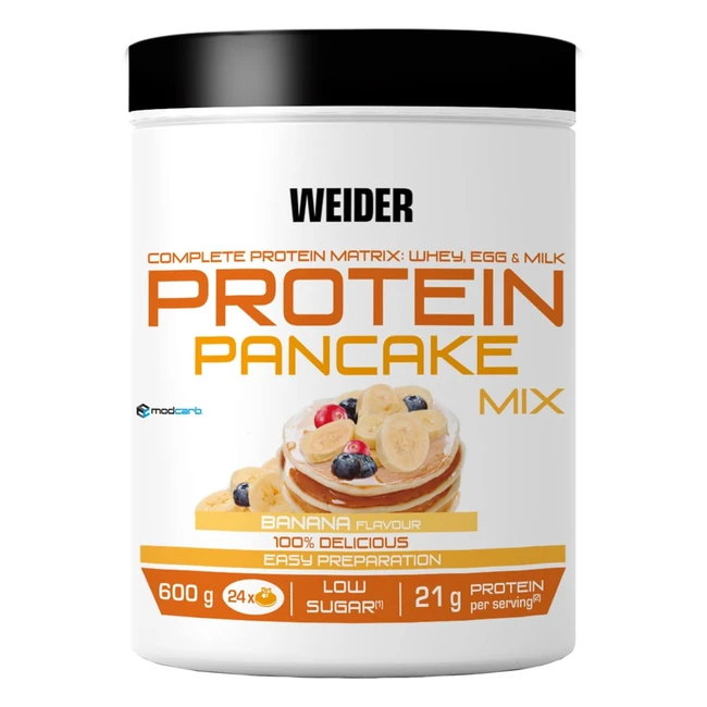 Weider Protein Pancake 600 g - 36% Protein, 40g Kohlenhydrate - Mit Whey, Ei und Milchprotein
