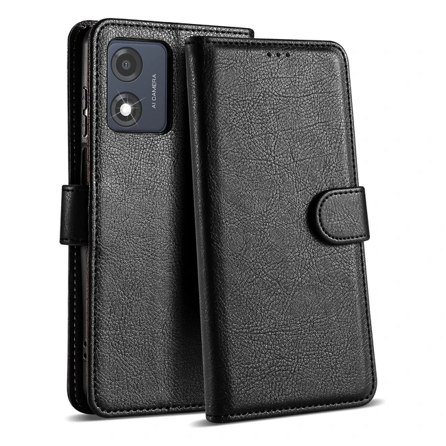 Étui en cuir de première qualité pour Motorola Moto E13 - Protection RFID - Porte-cartes et pochette - Étui avec porte-monnaie - Compatible avec coque Motorola E13