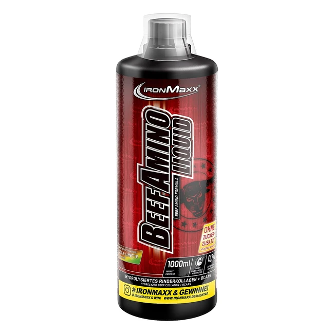 IronMaxx Beef Amino Liquid Aminos Cola Lime 1000ml - Muskelaufbau & Protein