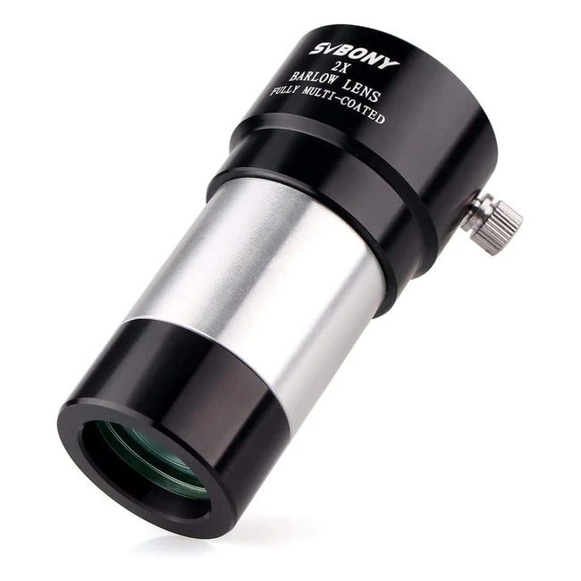 SVBONY Barlow Lens 2X Compact Metal Telescope Lens Doubles Magnification