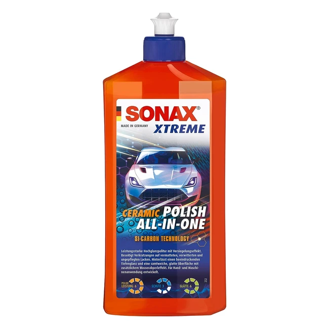 SONAX Xtreme Ceramic Polish AllinOne 500 ml - Entfernt Kratzer auf matten, verwitterten und vernachlässigten Lacken - Art.Nr. 02472000