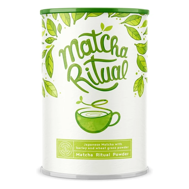 Matcha Ritual: The Verde Matcha dal Rituale Giapponese - Te Matcha Latte Arricchito con Latte di Cocco, Erba di Grano e Orzo - 210g