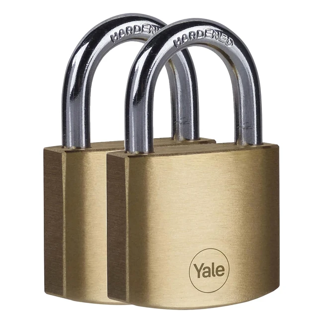 Lot de 2 cadenas Yale laiton 40 mm Y110B401222 - Anse acier cémenté - 3 clés incluses