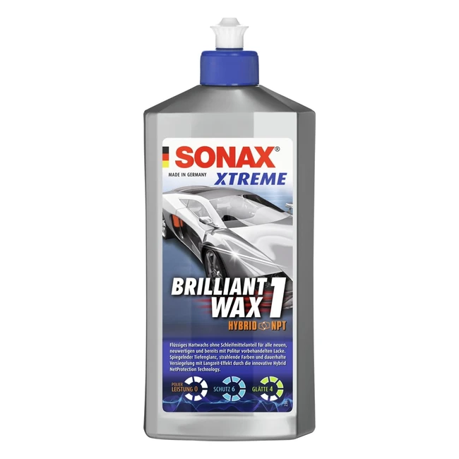 Sonax Xtreme Brilliantwax 1 Hybrid NPT 500ml - Flüssiges Hartwachs ohne Schleifmittel - Artikel Nr. 02012000