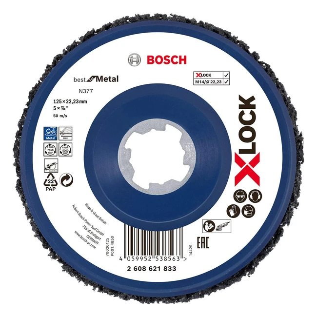 Bosch Professional Reinigungsscheibe X-Lock N377 Metall und Edelstahl Ø 125 mm Winkelschleifer Zubehör
