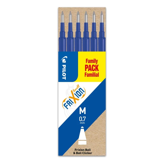 Pilot Frixion 07mm Rollerball Pen Refill - Blue (6 Count), Pack of 1