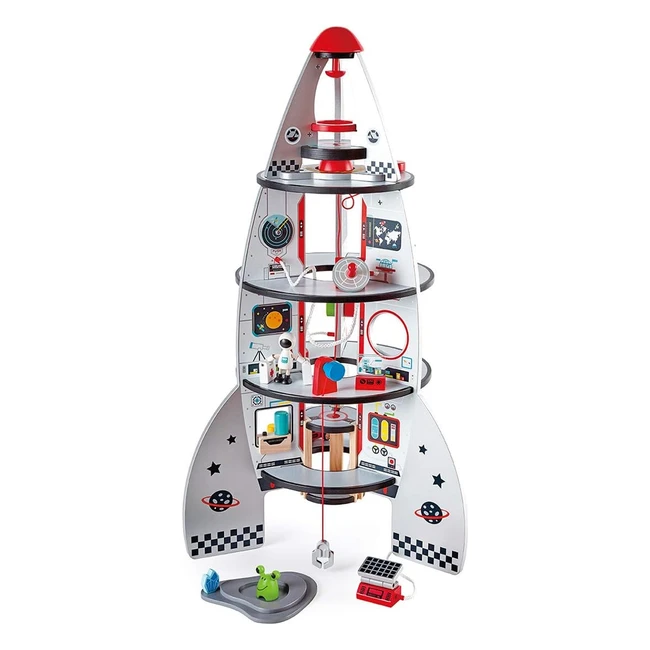 Hape Fourstage Rocket - Giocattolo spaziale in legno premiato con design di navi