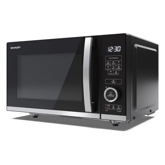 Sharp YCQS204AUB Compact 20L 800W Digital Flatbed Microwave - 10 Power Levels E