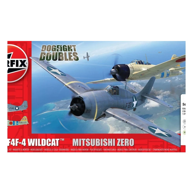 Airfix A50184 Grumman F4F-4 Wildcat and Mitsubishi Zero Dogfight Double Starter Set