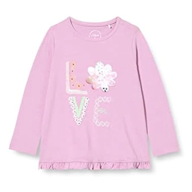 s.Oliver Junior Baby Mädchen T-Shirt Langarm Lilac 92 - Weiches Baumwollshirt mit Rüschen