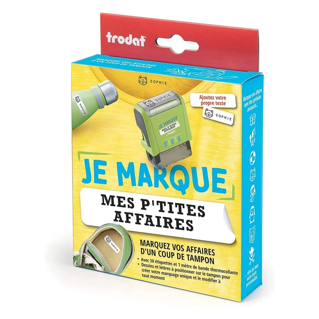 Timbro Trodat Je Marque Mes Ptites Affaires - Kit Completo per Contrassegnare i Vestiti dei Bambini