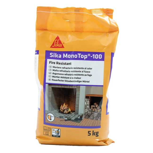 Sika Monotop100 - Mortero Refractario Resistente al Fuego - Construccin y Repa
