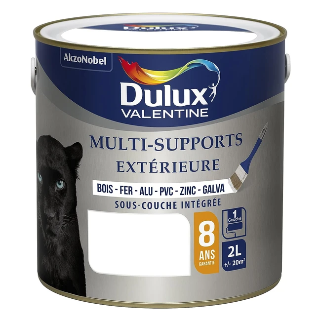 Peinture multisupports extérieure satin blanc 2L - Dulux Valentine