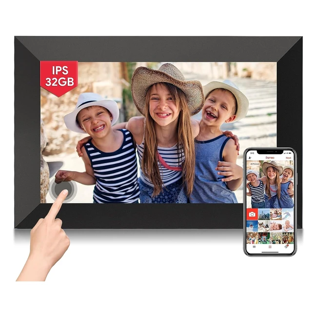 Cadre photo numérique WiFi 10.1 pouces IPS tactile, partagez vos photos via l'application Frameo