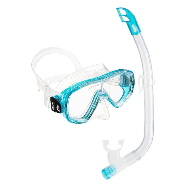 Cressi Kids Ondina Minidry Snorkeling Combo Set - BlueYellowPink - Made in Ita