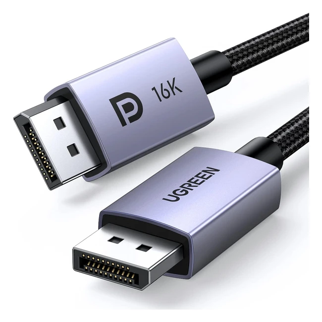 UGREEN 16K DisplayPort Cable 21 DP to DP Cable VESA Certified - 16K30Hz, 8K60Hz, 4K240Hz - High Speed 80Gbps - HDR, MST, FreeSync, G-Sync - 2m