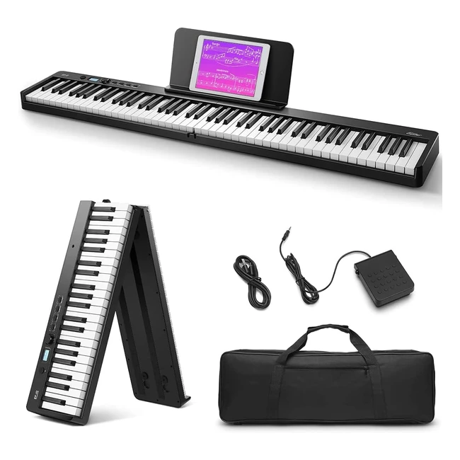 Piano électronique pliable Eastar EP10 - 88 touches - Bluetooth - Portable