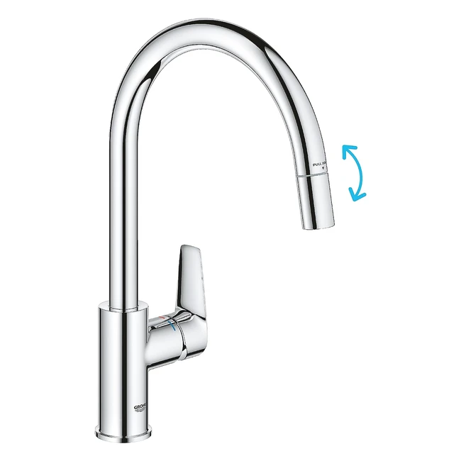Grohe Start Edge Quickfix Extendable Kitchen Tap Mixer with Pullout Function