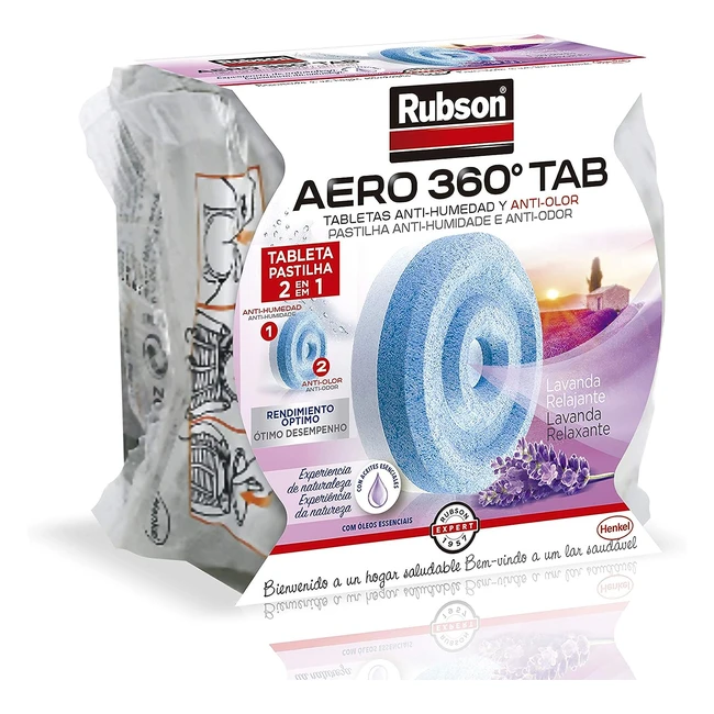 Recambio Pastilla Deshumidificador Rubson Aero 360 Aromaterapia Lavanda - Control de Humedad y Olores