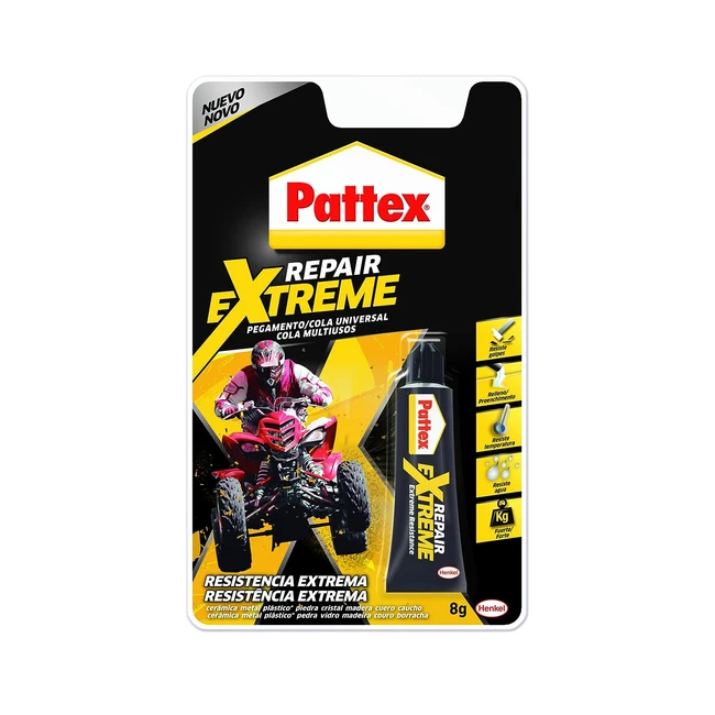 Pattex Repair Extreme - Pegamento 8 gr Blanco - Extra Fuerte y Flexible