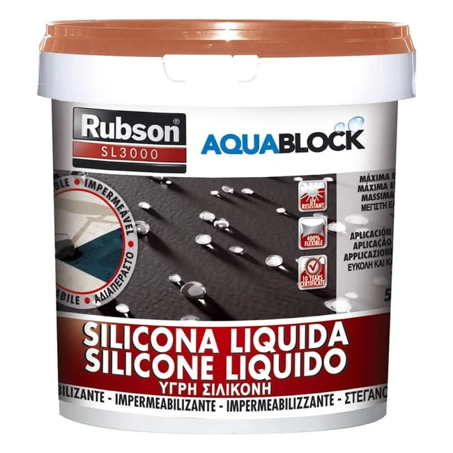 Rubson Aquablock SL3000 - Silicona lquida impermeabilizante - Previene y repar