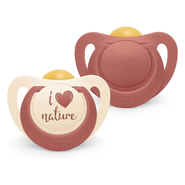 Sucettes NUK for Nature en caoutchouc durable 18-36 mois, rouge terracotta, 2 pièces
