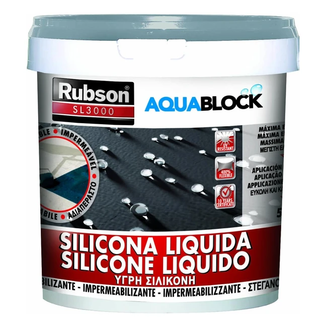 Rubson Aquablock SL3000 - Silicona lquida gris - Impermeabilizante lquido - 
