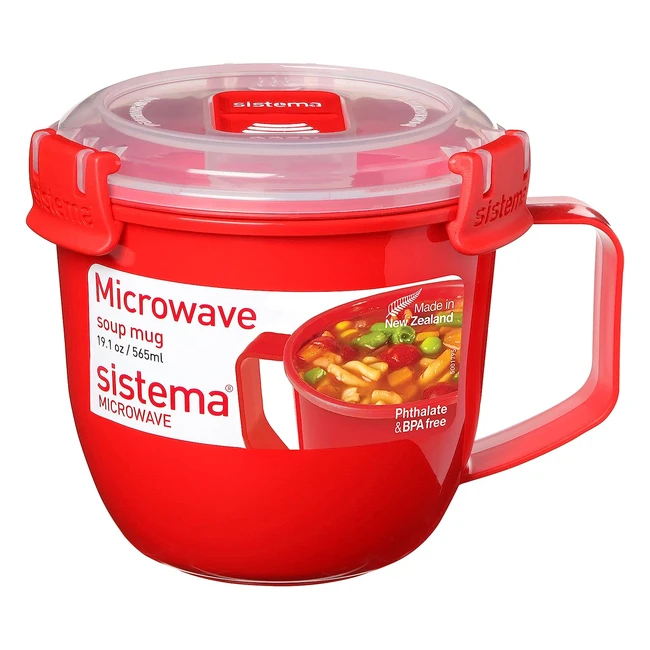 Sistema Microwave Soup Mug 565ml - BPA-Free - RedClear