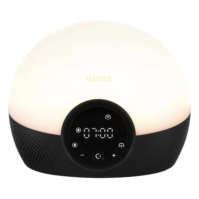 Lumie Bodyclock Glow 150 - Réveil avec simulation de lever et coucher de soleil - Lumière réglable - 9 sons - Noir